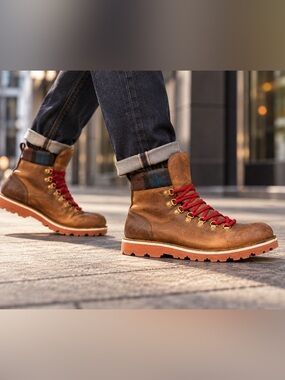 Cole Haan mens Hunter hiker boot plaid/oiled leather 11 lug Nike Air